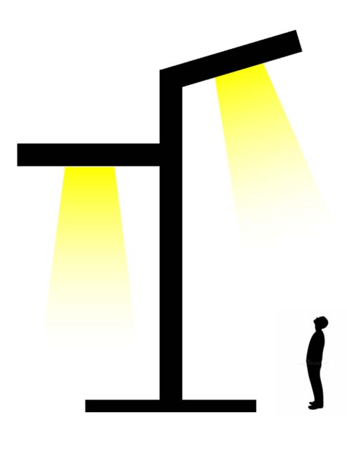 L+ shape LED lighting column