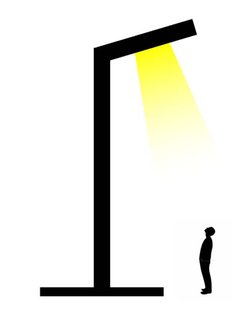L shape LED lighting column