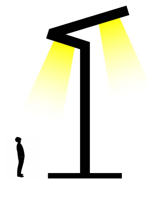 Z shaped LED lighting column